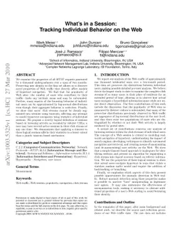 What's in a Session: Tracking Individual Behavior on the Web