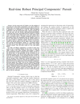 Real-time Robust Principal Components' Pursuit