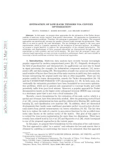 Estimation of low-rank tensors via convex optimization