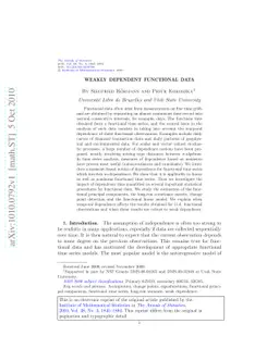 Weakly dependent functional data