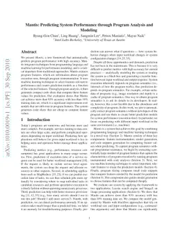 Mantis: Predicting System Performance through Program Analysis and
  Modeling