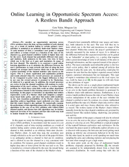 Online Learning in Opportunistic Spectrum Access: A Restless Bandit
  Approach
