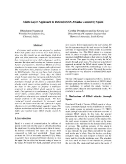 Multi Layer Approach to Defend DDoS Attacks Caused by Spam