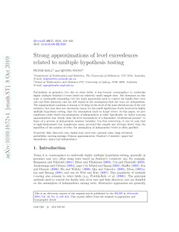 Strong approximations of level exceedences related to multiple
  hypothesis testing