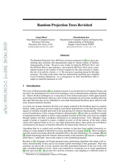Random Projection Trees Revisited