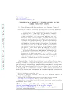 Consistency of objective Bayes factors as the model dimension grows