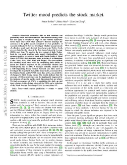 Twitter mood predicts the stock market