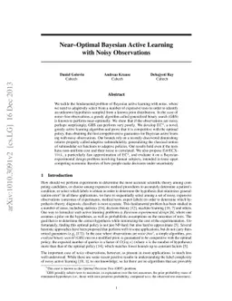 Near-Optimal Bayesian Active Learning with Noisy Observations