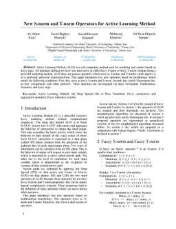 New S-norm and T-norm Operators for Active Learning Method