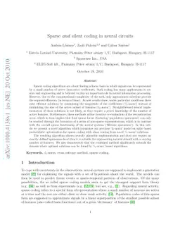 Sparse and silent coding in neural circuits