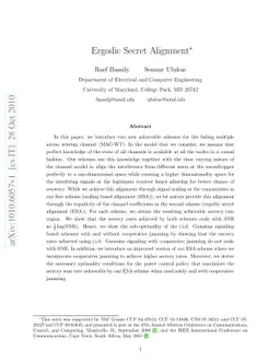 Ergodic Secret Alignment