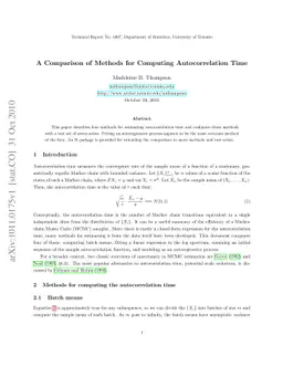 A Comparison of Methods for Computing Autocorrelation Time