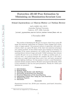 Featureless 2D-3D Pose Estimation by Minimising an
  Illumination-Invariant Loss