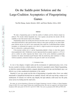 On the Saddle-point Solution and the Large-Coalition Asymptotics of
  Fingerprinting Games