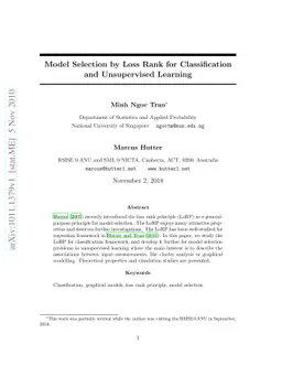Model Selection by Loss Rank for Classification and Unsupervised
  Learning