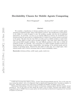 Decidability Classes for Mobile Agents Computing