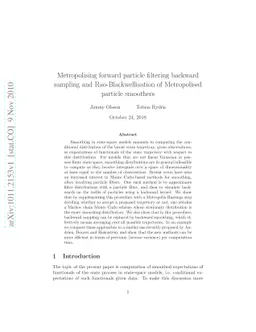 Metropolising forward particle filtering backward sampling and
  Rao-Blackwellisation of Metropolised particle smoothers