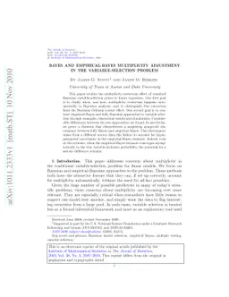 Bayes and empirical-Bayes multiplicity adjustment in the
  variable-selection problem