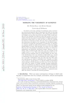 Modeling the variability of rankings