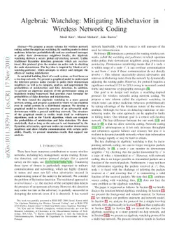Algebraic Watchdog: Mitigating Misbehavior in Wireless Network Coding