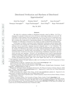 Distributed Verification and Hardness of Distributed Approximation