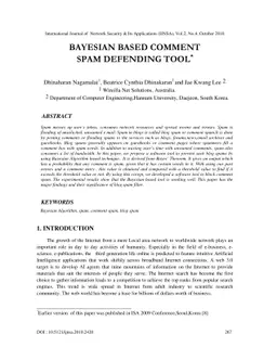 Bayesian Based Comment Spam Defending Tool