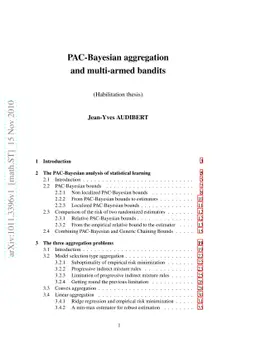 PAC-Bayesian aggregation and multi-armed bandits