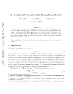 An Alternating Direction Method for Finding Dantzig Selectors