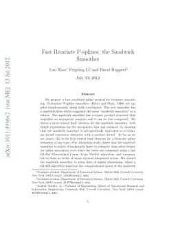 Fast Bivariate Penalized Splines: the Sandwich Smoother