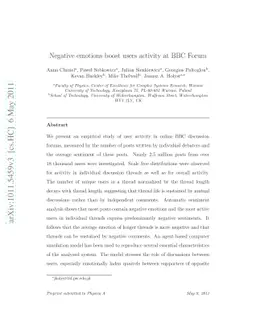 Negative emotions boost users activity at BBC Forum