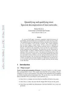 Quantifying and qualifying trust: Spectral decomposition of trust
  networks
