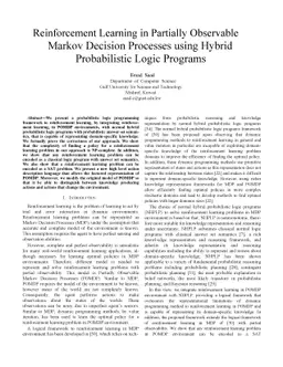 Reinforcement Learning in Partially Observable Markov Decision Processes
  using Hybrid Probabilistic Logic Programs