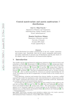 Central matricvariate and matrix multivariate T distributions