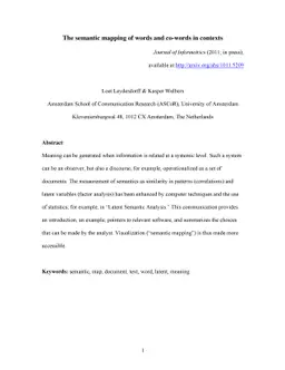 The semantic mapping of words and co-words in contexts