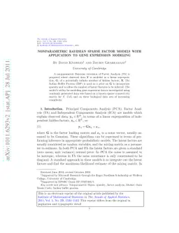 Nonparametric Bayesian sparse factor models with application to gene
  expression modeling