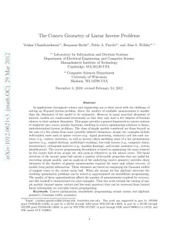 The Convex Geometry of Linear Inverse Problems