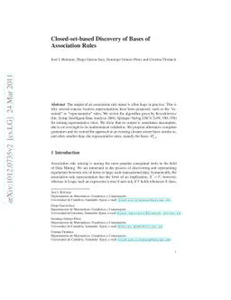 Closed-set-based Discovery of Bases of Association Rules