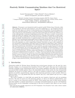 Passively Mobile Communicating Machines that Use Restricted Space