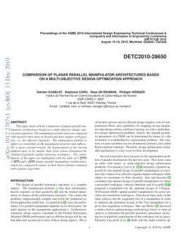 Comparison of Planar Parallel Manipulator Architectures based on a
  Multi-objective Design Optimization Approach