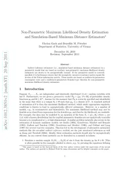 Non-Parametric Maximum Likelihood Density Estimation and
  Simulation-Based Minimum Distance Estimators