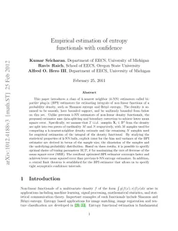 Empirical estimation of entropy functionals with confidence