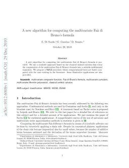 A new algorithm for computing the multivariate Faà di Bruno's formula