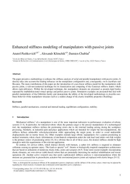 Enhanced stiffness modeling of manipulators with passive joints