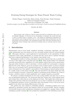 Evolving Pacing Strategies for Team Pursuit Track Cycling