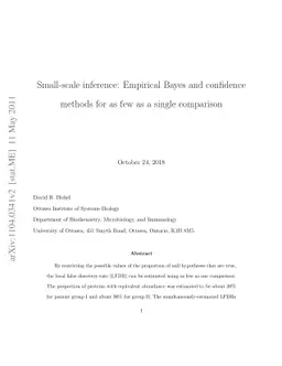Small-scale inference: Empirical Bayes and confidence methods for as few
  as a single comparison