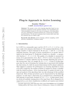 Plug-in Approach to Active Learning