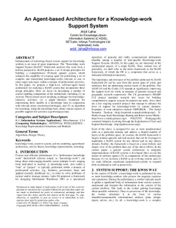 An Agent-based Architecture for a Knowledge-work Support System