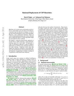 Rational Deployment of CSP Heuristics
