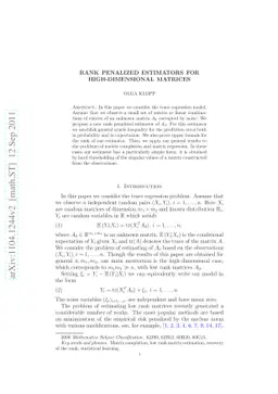Rank penalized estimators for high-dimensional matrices