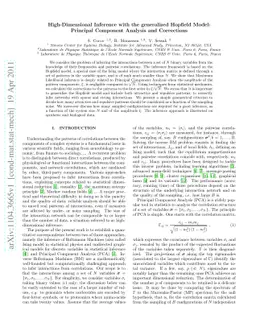 High-Dimensional Inference with the generalized Hopfield Model:
  Principal Component Analysis and Corrections